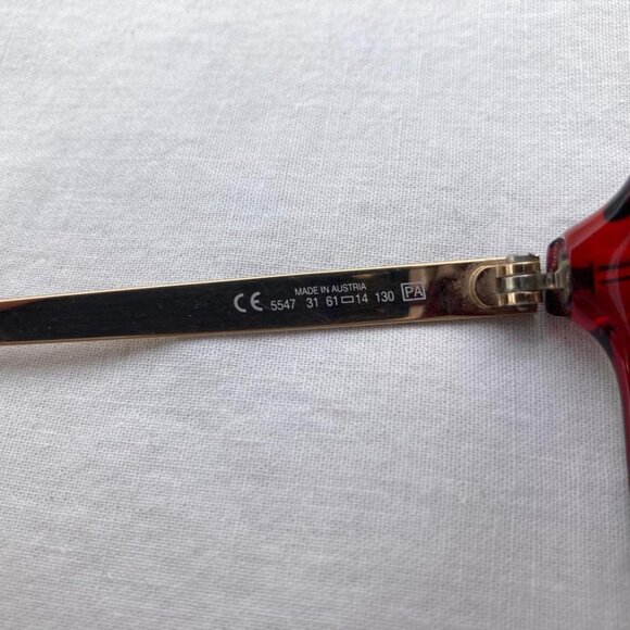 Vintage Carrera 5547 Men Sunglasses Bordeaux red/gold Eyeglasses Made Austria - Picture 11 of 14